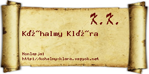 Kőhalmy Klára névjegykártya